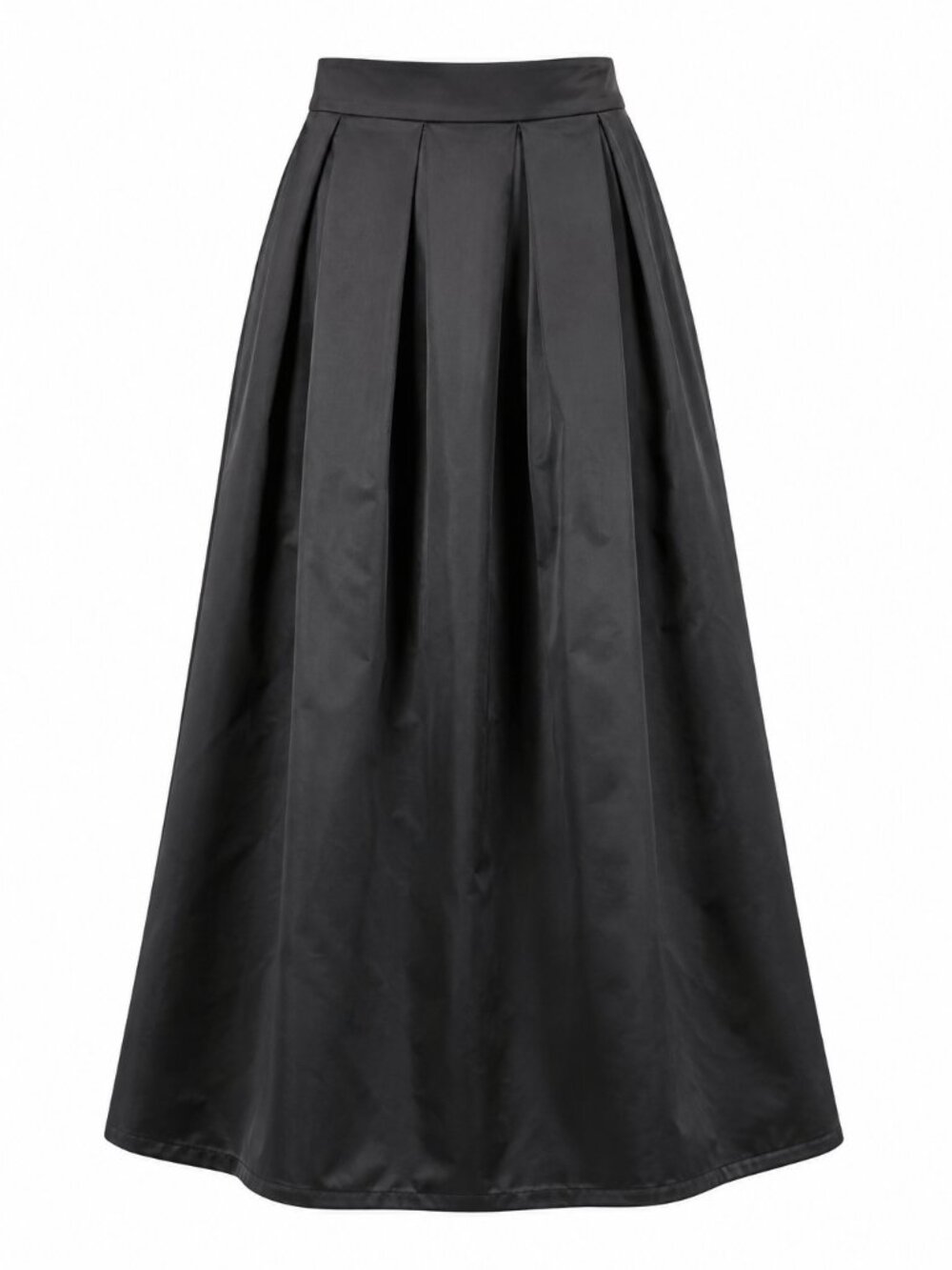 Black Satin Elegant Maxi Skirt Size M - Picture 1 of 6